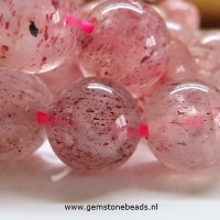 AANBIEDING: Ronde Aardbeienkwarts kralen van 6 mm