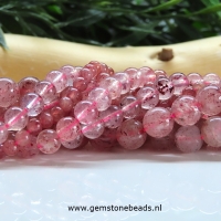 Ronde Aardbeienkwarts kralen van 8 mm