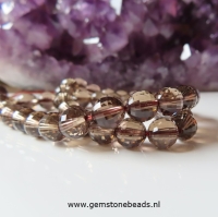 Rookkwarts facet geslepen kralen 8 mm