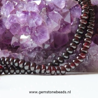 Rode Granaat kralen rondel 8 x 5.5 mm