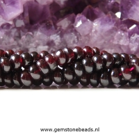 Rode Granaat kralen rondel 8 x 5.5 mm