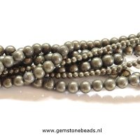 AANBIEDING: Ronde Pyriet kralen van 6.5 mm 45 cm
