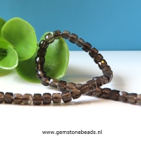 Rookkwarts kralen kubus facet 4 mm