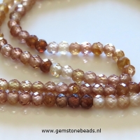Zirkoon kralen rondel facet 3 mm