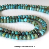 Turkoois rondel kralen gemeleerd 6 x 4 mm