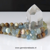 Blauwe Calsiet kralen rond van 6 mm