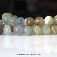 Blauwe Calsiet kralen rond van 6 mm