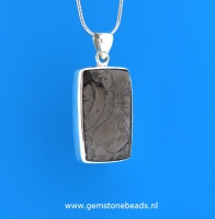Edel-Shungite hanger 925 van 20 x 30 mm