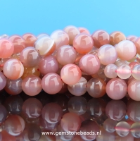 Roze agaat kralen rond 6 mm
