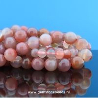 Roze agaat kralen rond 6 mm