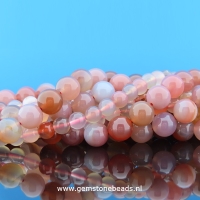 Roze agaat kralen rond 6 mm
