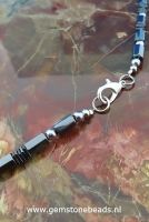 Herenketting met Hematiet en Agaat L63cm