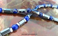 Herenketting Lapis Lazuli en Hematiet 52 cm