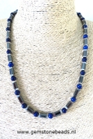 Herenketting Lapis Lazuli en Hematiet 52 cm