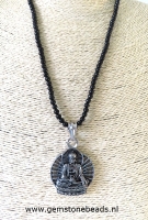 Herenketting Shungite met boedha 55 cm