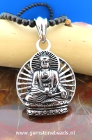 Herenketting Shungite met boedha 55 cm