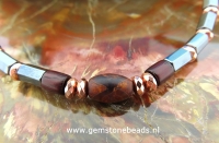 Herenketting Hematiet tweekleurig 59 cm