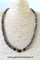 Herenketting Hematiet tweekleurig 59 cm