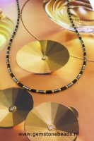 Dames ketting Onyx en Hematiet 46.5 cm