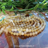 Gele facet geslepen Agaat kralen van 6 mm